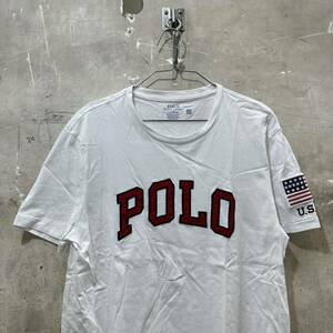 ポロラルフローレン POLOロゴTシャツ ワッペン 星条旗 半袖 白