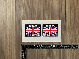 送料無料 BSA Great Britain Union Jack Style Sticker ステッカー シール デカール 2枚セット 50mm x 40mm