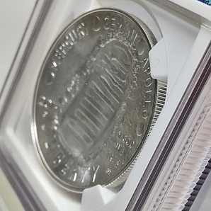 1円スタート NGC MS70 Early Releases プルーフ 2019 アメリカ アポロ 11号 月面着陸 50周年記念 宇宙飛行士 湾曲コイン $1 ドル 銀貨 純銀の画像5
