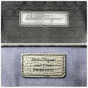 1円/極美品● Salvatore Ferragamo フェラガモ トートバッグ ビジネスバッグ ブリーフケース 肩掛け 大容量 A4 ガンチーニ ブラック レザーの画像9