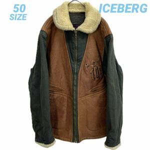 ICEBERG アイスバーグ イタリア製 レザー切替ジャケット B8982