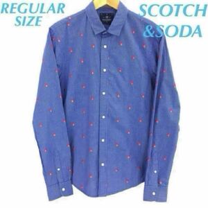 SCOTCH&SODA チェック柄エンブロイダリー長袖シャツ B560