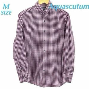 Aquascutum アクアスキュータム チェック 長袖コットンシャツ B708