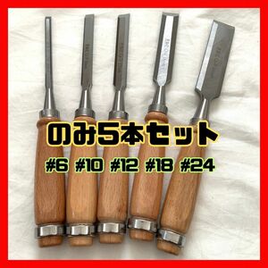 【新品】ノミ5本セット 鑿 刃物 平刃 高品質 日曜大工 木彫り DIY 彫刻のみ