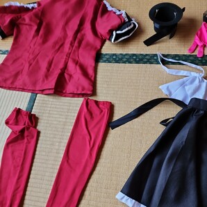 有馬かな ステージ衣装 Sサイズ 一円スタートコスプレ衣裳 ワインレッドに白と黒そしてピンク 帽子とブローチがオシャレの画像10