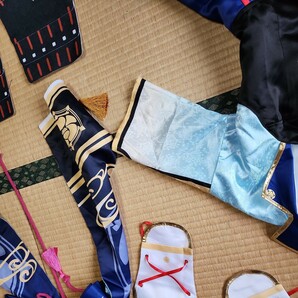 原神 神里綾華 Mサイズ 一円スタートコスプレ衣裳  高級感のあるジャガード 水色に紺色にベージュと黒に白とエンジとゴールドの画像6