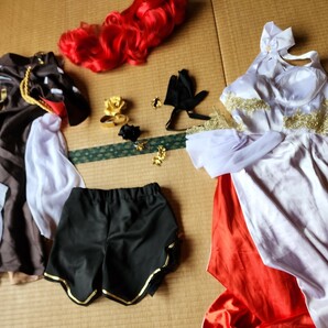 崩壊スターレイル 姫子 Mサイズ 一円スタートコスプレ衣裳 白と赤と黒にゴールドアクセサリーのついた高級感 赤いロングウィッグの画像10