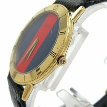 １円 グッチ シェリー メンズ レッド ネイビー 赤紺文字盤 時計 GUCCI クォーツ ヴィンテージ_画像3