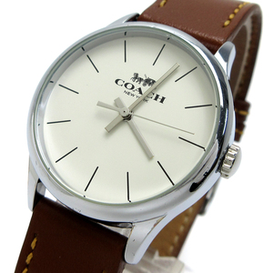 Coach Watch Silver Round Ladies White Dial Ca.117.7.112.1535