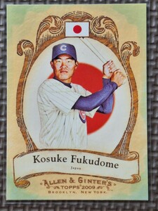 2009 Topps Allen & Ginter #NP55 KOSUKE FUKUDOME National Pride Chicago Cubs Hanshin Tigers