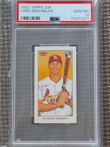 2022 Topps 206 #100 LARS NOOTBAAR RC Mini St. Louis Cardinals PSA 10