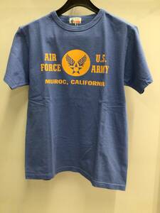 BUZZ RICKSON'S 半袖 Ｔシャツ　“U.S.A.A.F.MUROC，CA” BR79044 BLUE Lサイズ