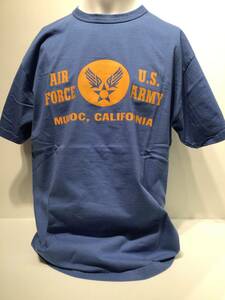 BUZZ RICKSON'S 半袖 Ｔシャツ　“U.S.A.A.F.MUROC，CA” BR79044 BLUE XLサイズ