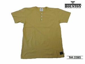 【送料無料 34%OFF】HOUSTON ヒューストン オーバーダイ ヘンリーネックTシャツ NO.22115 YELLOW_XLサイズ