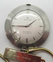 【26290】 SEIKO UNIQUE ユニーク 15石 懐中時計 手巻 中古稼働品 送料無料 _画像1