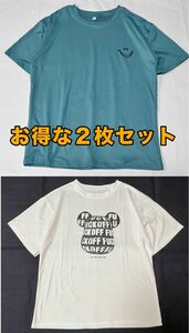 新品未使用　お得な２枚セット　レディース 半袖　Tシャツ　M ホワイト　ブルー 