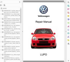 LUPO Lupo 1998-2006 3L TDI GTI Factory Work магазин manual сервис ремонт manual сервисная книжка схема проводки 