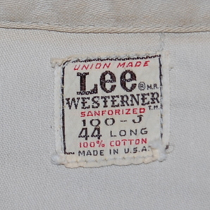 ビンテージ Lee 100-J WESTERNER ウエスターナー 60年代初期 44 LONGの画像3