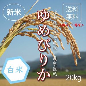 ゆめぴりか　白米20kg お米　米　ブランド米　農家直送　精米価格　特A米　小分け対応可　北海道米　1等米