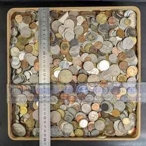 S04302 古美術 古銭 貨幣 硬貨 硬幣 外国銭 世界コイン 大量まとめ 総重量約6.45kg アンティークの画像2