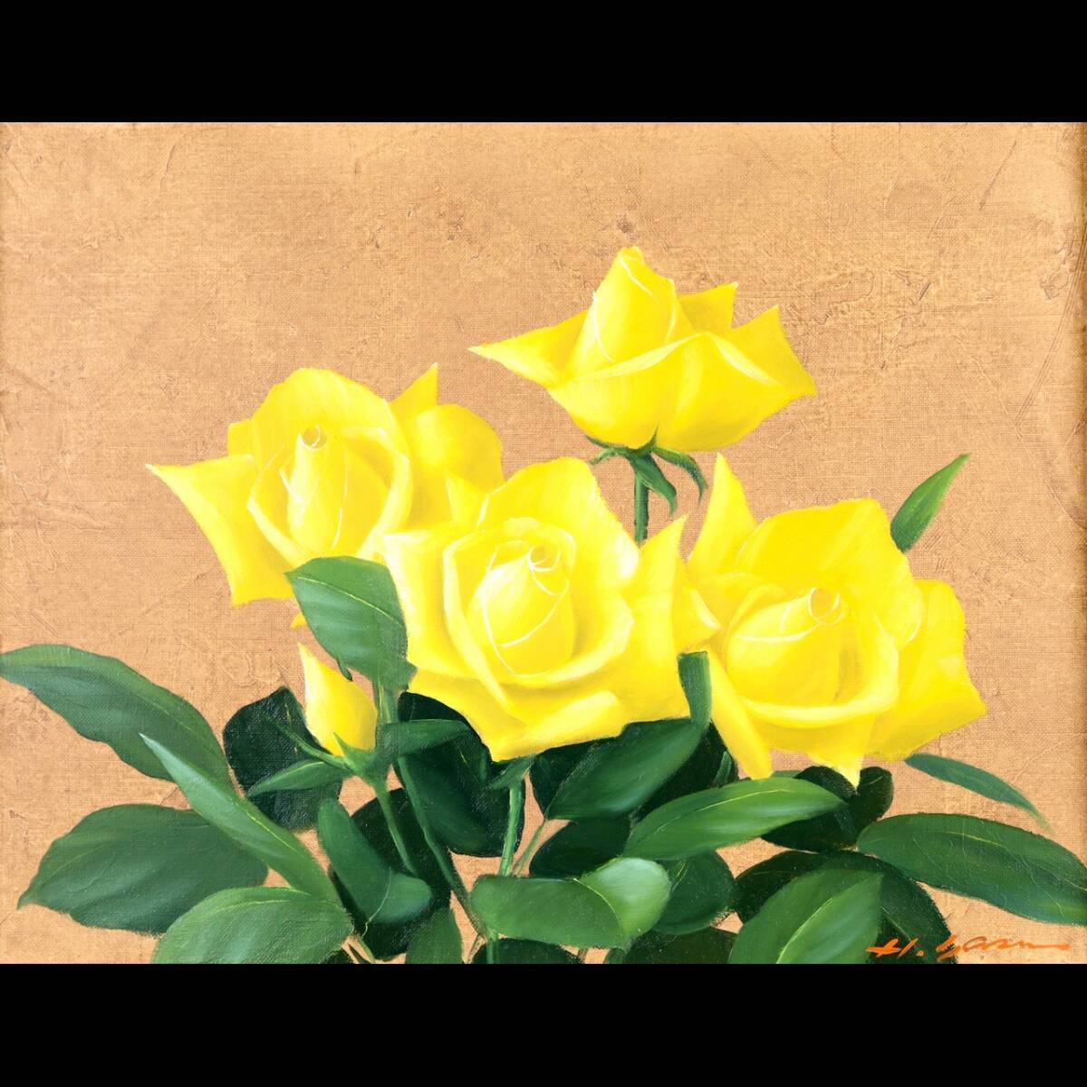 ｡◆ ◆ Гарантированная подлинная картина маслом «Роза Хидеаки Ясуда» № 6 T[R133]Q/24, 2 оборота/SI/(140), Рисование, Картина маслом, Природа, Пейзаж