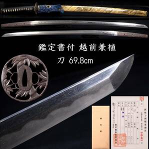 ◆楾◆ 江戸初期 越前兼植 刀 69.8cm 鑑定書付 刀剣武具骨董 [B10]OTW/24.3廻/OD/(140)の画像1