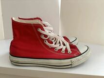 ABCマート購入 CONVERSE ALLSTAR 赤24cm コンバース オールスター スニーカー ハイカット USED 古着_画像3