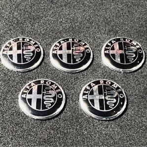 ★ Alfa Romeo アルファロメオ メタルロゴステッカー14mm 5個セット(BLK/SLV ブラック/シルバー)/ジュリア/ステルビオ/トナーレ★の画像2