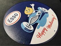 ★ ESSO Happy Motoring エッソ ハッピーモータリング サークル看板 レトロ調★_画像3