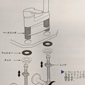 KOLERTHR 洗面用水栓 2穴洗面水栓 取付ホース 2本付き シングルレバーの画像6