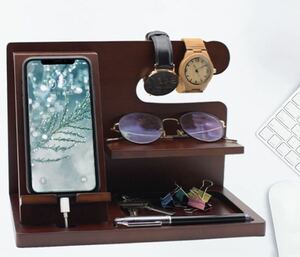  bamboo made wooden desk stand smartphone do King station wristwatch I der 