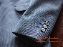 新品■紳士C&A48A藍白 スプリング ブレザー M◆メンズ ドット織 テーラード ジャケット アウター ブルー スタイリッシュ 高品質_画像4