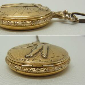 CITIZEN シチズン☆ポケットウォッチ 0200-028861-Y 懐中時計☆21石 ゴールドカラー ゴルフ 時計 pocket watch ビンテージ 稼働品 現状 6の画像4