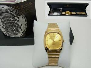 BULOVA ブローバ☆ゴールドカラー 腕時計 9063-5020☆QUARTZ クオーツ クォーツ 金色 メンズ 時計 ビンテージ 60