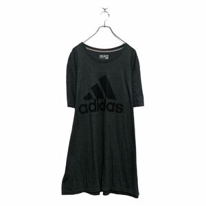 a604-6925 adidas 半袖 ロゴ Tシャツ アディダス 2XL ダークグレー ビッグサイズ クルーネック プリント 古着卸 アメリカ仕入