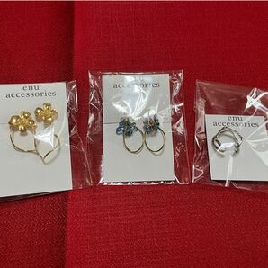 イヤリング　リング　3点セット　enu accessories