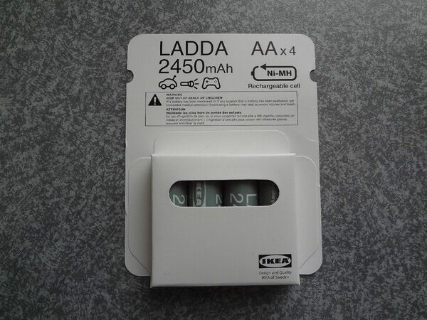 IKEA LADDA イケア ラッダ 充電式電池 HR06 AA 1.2V 2450mAh 単３充電池