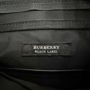 レア BURBERRY BLACK LABEL バーバリーブラックレーベル ナイロン＆本革 ミニショルダーバッグ サイドノバチェック 黒 白#2716の画像9