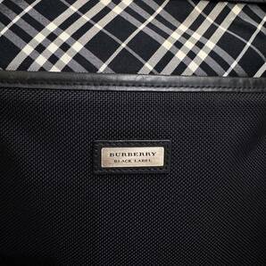 美品 激レア BURBERRY BLACK LABEL 強靭なバリスティックナイロン＆本革 ミニショルダーバッグ ノバチェック 紺白 #2728の画像3