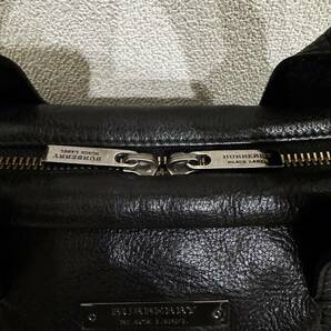 レア BURBERRY BLACK LABEL バーバリーブラックレーベル オールレザー 本革 ブリーフケース ビジネスバッグ 黒 #2730の画像4