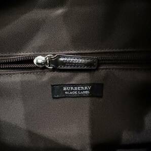 美品 激レア BURBERRY BLACK LABEL バーバリーブラックレーベル ナイロン＆本革 ボストンバッグ ノバチェック 紺 茶 #2732の画像10