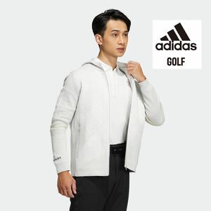 M 新品定価24200円/adidas Golf/アディダスゴルフ PRIMEKNIT グラデーション 長袖フルジップフーディー/ニットジャケット/春秋冬/グレー系