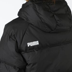 【M】新品定価22000円/プーマ PUMA レディース フーディーダウンコート/防寒/保温/通勤/通学/部活/ベンチコート/ダウンジャケット BK 黒-の画像4