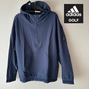 L 新品定価16500円　adidas golf /アディダス ゴルフ ADICROSS 長袖アノラックジャケット◆メンズ　春夏　ゴルフジャケット　パーカー　紺/