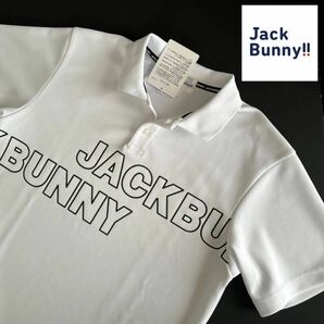 6/XL 新品/JACK BUNNY (ジャックバニー/メンズ] 半袖 ポロシャツ PEダブルカノコ ゴルフシャツ ゴルフウェア 父の日プレゼントに◎ 白/WHの画像1