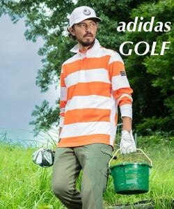 Lサイズ/新品定価12100円　adidas golf アディダス　ゴルフ　メンズ　春夏　ADICROSS 長袖ラグビーシャツ　長袖ポロシャツ　ゴルフシャツ