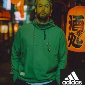 3L 新品定価16500円-adidas Golf/アディダスゴルフ /メンズ 春夏 ADICROSS 長袖アノラックジャケット パーカー ゴルフウェア/カーキ)の画像1