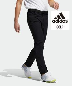 85cm 新品/アディダス　ゴルフ　adidas golf メンズ　春夏　PRIMEGREEN GO-TO 5ポケットパンツ ストレッチロングパンツ　ブラック　黒