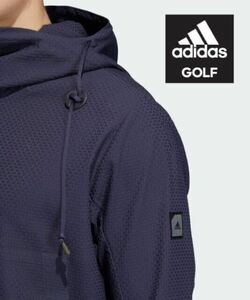 M 新品定価16500円　adidas Golf/アディダスゴルフ /メンズ　春夏　ADICROSS 長袖アノラックジャケット　パーカー　ゴルフウェア/ネイビー