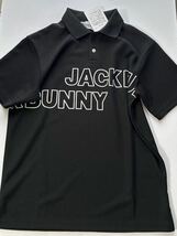 5/L 新品/JACK BUNNY (ジャックバニー/メンズ] 半袖 ポロシャツ PEダブルカノコ ゴルフシャツ　ゴルフウェア　父の日プレゼントに◎ 黒/BK_画像3